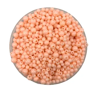 Macaron pink acrylic plastic beads 4-6mm straight hole DIY jewelry making loose beads