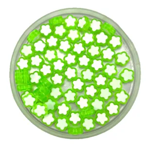 Acrylic two-tone transparent flower beads for kids DIY jewelry making and crafts design