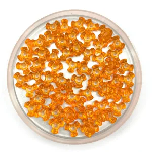 Transparent orange plastic three-hole beads cross bone shaped DIY crafting supplies