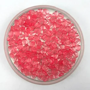 6mm plastic transparent pink heart beads, DIY charm loose beads for handmade bracelets.