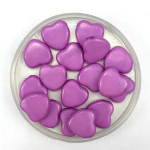 20mm purple acrylic heart beads with horizontal holes for DIY jewelry making, bracelets.