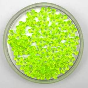 Fluorescent yellow plastic beads, 3-prong bone shape loose beads for DIY jewelry making.