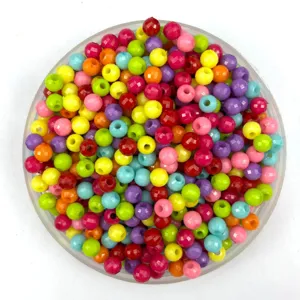 Acrylic Faceted Loose Beads Colorful Candy Color Globe Beads For DIY Handmade Jewelry Making And Craft Projects