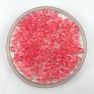 6mm acrylic imitation crystal wheel beads transparent pink DIY handmade curtain bead pack
