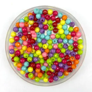 Colorful acrylic faceted loose beads candy color round beads for DIY handmade jewelry crafting.