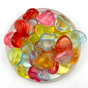 Colorful Acrylic Heart Beads Loose Beads For DIY Jewelry Making Bracelet Children Early Education Craft Accessories