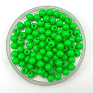 Groene kunststof ronde kralen voor hobby, gladde acryl losse kralen voor sieraden maken.