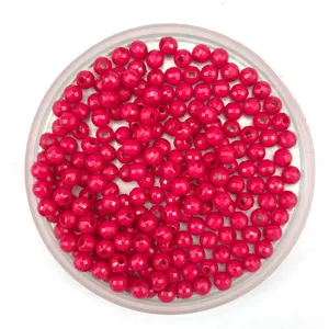 Acrylic faceted earth beads, pink candy color loose beads for DIY handmade jewelry crafting.