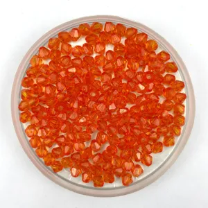 Orange bicone faceted acrylic beads for handmade DIY jewelry crafting and curtain decoration.