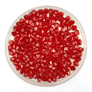 Red bicone crystal beads, acrylic faceted abacus beads for DIY handmade jewelry curtain decor.