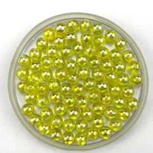 Acrylic AB color round beads transparent crystal DIY handmade jewelry accessories loose beads