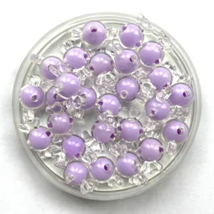 Acrylic candy beads detail shot, purple sugar beads for DIY handmade jewelry accessories making.