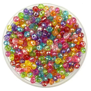 6mm acrylic crystal wheel beads colorful transparent AB spacer beads for DIY handmade jewelry crafts