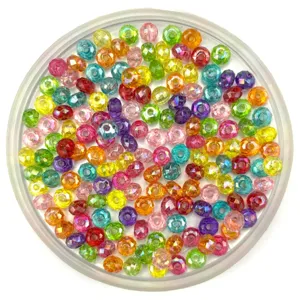 6mm colorful transparent acrylic faceted abacus beads diy crystal spacer beads for jewelry