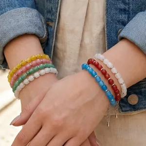 Vintage Natuurlijke Halfedelsteen Kralen Armband Voor Vrouwen Rode Agaat Gefacetteerde Geometrische Armband Handgemaakte Sieraden