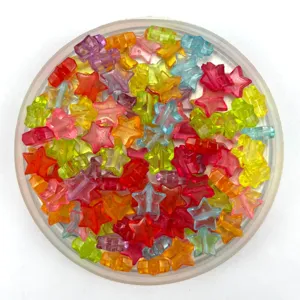 Bunte transparente Acryl Stern Perlen fuer DIY Schmuck Handgemachtes Basteln Set