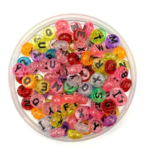 Colorful transparent sparkly letter beads for DIY jewelry making bracelets and necklaces.
