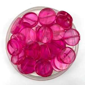 20mm transparente rosa acryl runde scheibe perlen fur diy armband schmuckherstellung basteln.