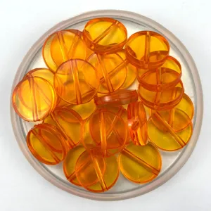 20mm Transparente Orange Runde Acryl Perlen Für DIY Armband Schmuck Herstellung Teile