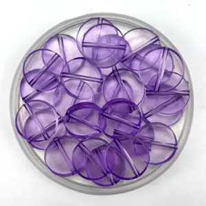 20mm transparente lila flache runde Acryl Perlen DIY Armband Schmuckherstellung Zubehör