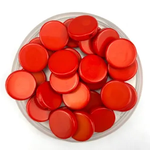 Rote flache runde Acrylperlen 20mm für DIY Armband Schmuckherstellung, Detailansicht.