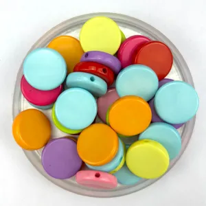 20mm bunte acryl runde flache lose perlen fuer diy armband schmuckherstellung zubehoer basteln