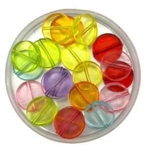 20mm transparente Acryl-Rundperlen flache bunte DIY Armband Schmuckherstellung Zubehör