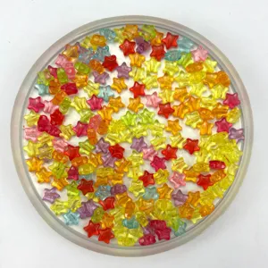 6mm colorful transparent star acrylic beads for DIY jewelry making and craft accessories