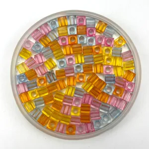 6x6mm acrylique transparent perles carrees colorees DIY bijoux fabrication accessoires materiel