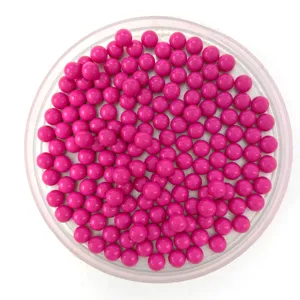 Solid pink round acrylic beads holeless plastic loose beads for DIY toy crafts decoration