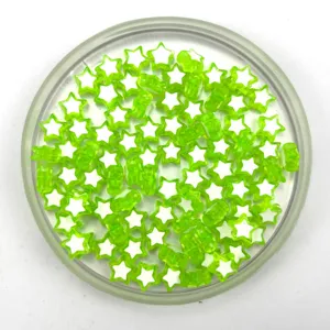 Green star acrylic loose beads for DIY jewellery making crafts and handmade accessories design.