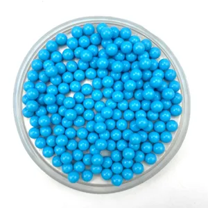 Solid blue acrylic round beads, smooth surface, perfect for DIY jewelry making and toys.