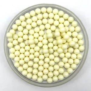 Solid acrylic round holeless beads detail shot, smooth cream color diy craft marble accessories.