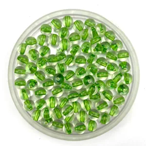 Acrylic transparent green core-filled inner color round beads for DIY jewelry bracelet making.