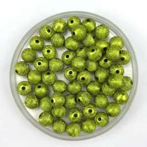 Acrylic frosted wrinkle round beads for DIY jewelry making accessories detail view.
