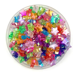 Bunte Plastik Sternperlen Set für DIY Schmuckherstellung Handarbeiten und Armbänder.
