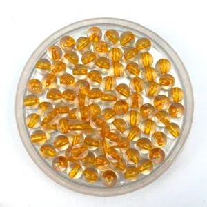 Transparent orange acrylic core-filled round beads for DIY bracelets necklaces jewelry making supplies