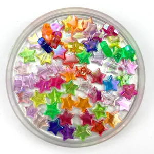 10mm acryl sterrenkraaltjes met AB kleurverplating, perfect voor DIY sieraden maken en knutselen.