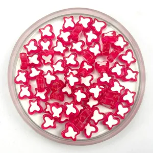 Acrylic two-color butterfly shape beads detail, DIY jewelry making accessories for phone chains.