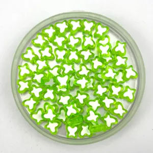 Green white acrylic butterfly beads shaped DIY phone chain necklace jewelry making accessories.