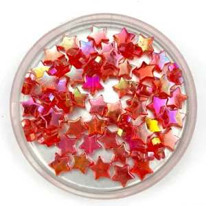 10mm acryl sterren kraal met AB coating, kleurrijke DIY sieraden accessoires.