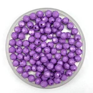 Purple acrylic faceted beads for DIY jewelry making, ideal for handmade necklaces and bracelets.
