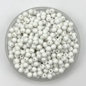 White plastic round loose beads for DIY jewelry making crafts accessories small size design