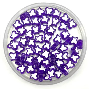 Acrylic two-tone butterfly beads for DIY jewelry making, phone chains and craft accessories.
