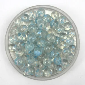 Transparent acrylic spray paint round beads for DIY charm bracelets and fashion jewelry making.