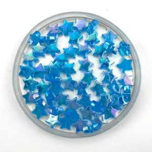 10mm blauwe AB kleur acryl sterren kraal, perfect voor DIY sieraden maken en knutselen.