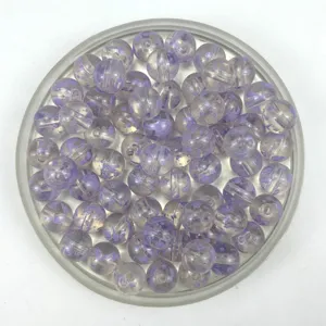 Transparent acrylic crackle beads for DIY fashion bracelets and handmade jewelry making designs.