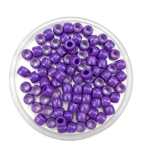 Purple plastic barrel beads 6x8x4mm large hole craft beads for DIY jewelry and hair dreadlocks