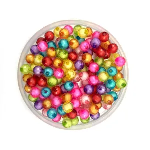 Transparent Acrylic Faceted Earth Beads Colorful Loose Beads For DIY Handmade Bracelet Necklace Jewelry Making Craft