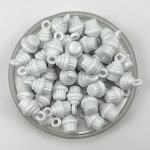 DIY perles de forme cupcake en plastique blanc avec trou pour bijoux jouets faits main